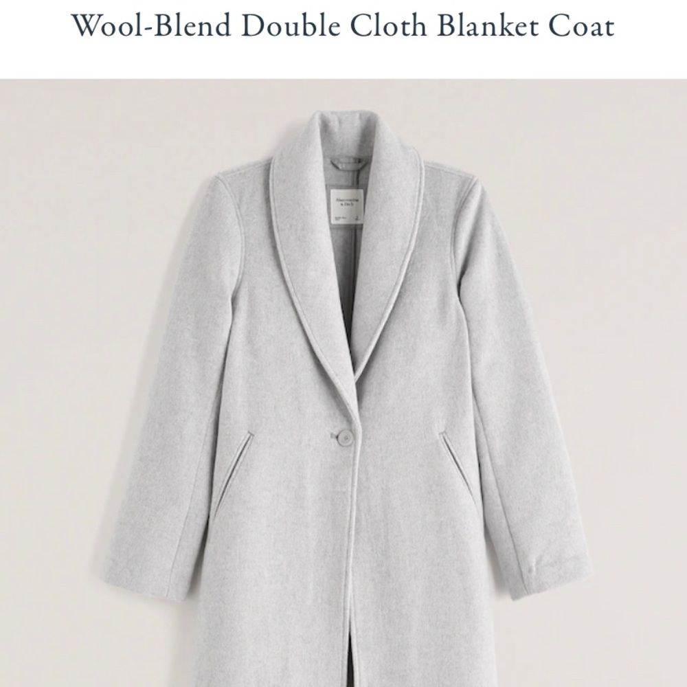 SOLD - Grey Wool-Blend Double Cloth Blanket Coat